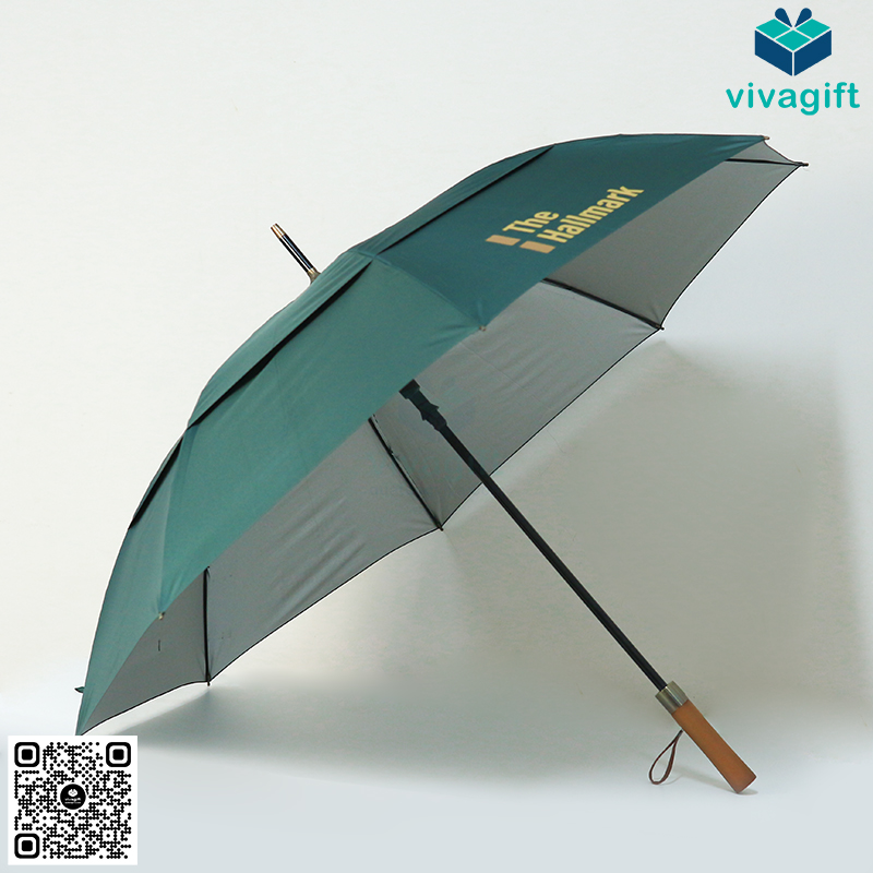 Ô Dù Thẳng 2 Tầng Giả Cán Gỗ Bán Kính 70cm D060 7