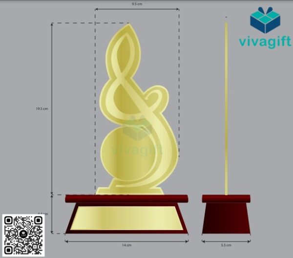 Kỷ Niệm Chương Gỗ Đồng Nốt Nhạc KN-D304 1