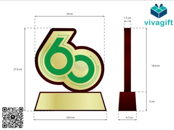 Kỷ Niệm Chương Gỗ Đồng Số 60 Năm KN-D307 5