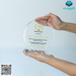 KỶ Niệm Chương Pha Lê Hình Mặt Trời KN-P206 _ Quatangviva.com