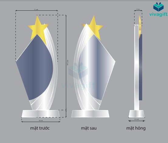 Kỷ Niệm Chương Pha Lê Cánh Buồm Và Ngôi Sao KN-P210