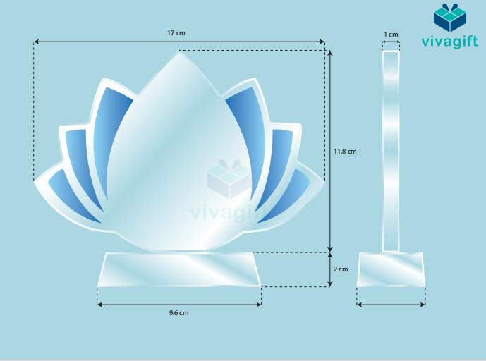 Kỷ Niệm Chương Thủy Tinh Hoa Sen Tri Ân KN-T102 1