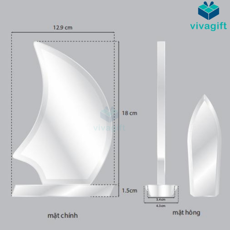 Kỷ Niệm Chương Thủy Tinh Tri Ân Nhân Viên KN-T101 12