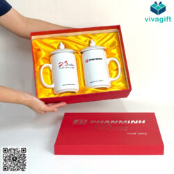 Set quà tặng GS169 set 2 ly Minh Long nắp lửa_vivagift.com