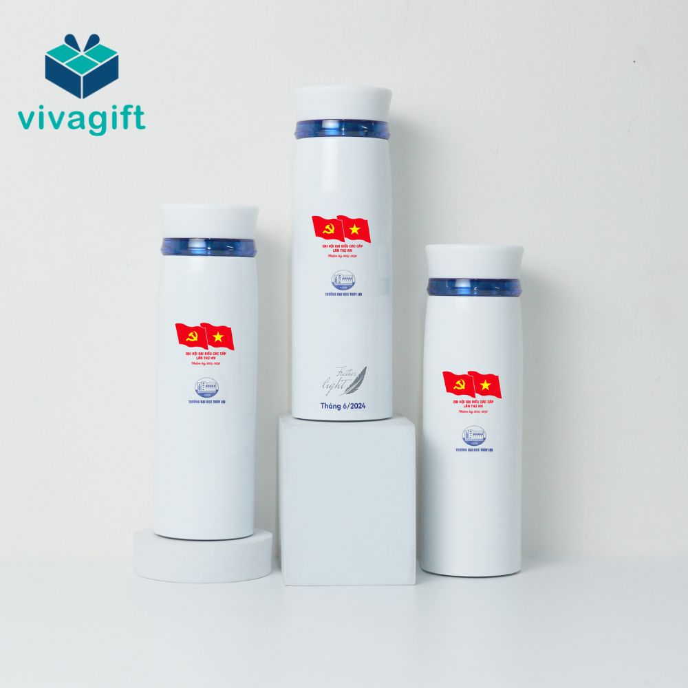 Bình giữ nhiệt khắc tên hoặc in logo chính là món quà tặng ý nghĩa trong Đại hội Đảng, Đoàn