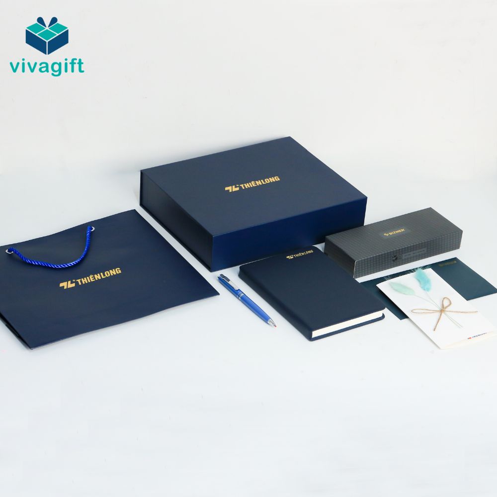 Set Quà Tặng Bút Bizner, Sổ Tay, Thiệp, Hộp Đựng Cao Cấp GSB2025 - Quà Tặng Viva
