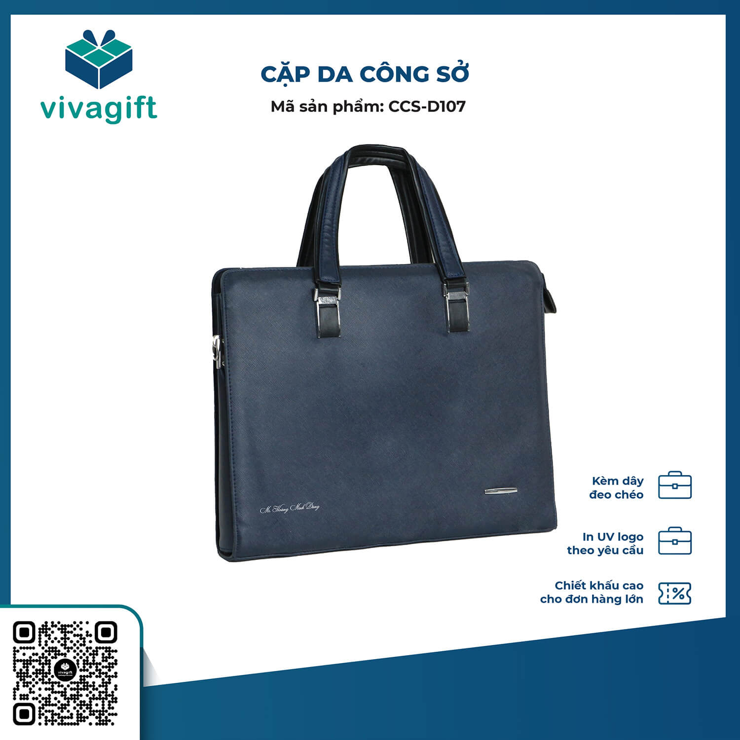 Cặp công sở da CCS-D107 - Quà tặng Viva