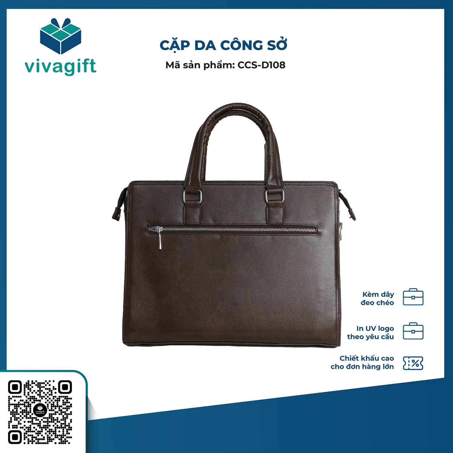 Cặp công sở da CCS-D108 - Quà tặng Viva