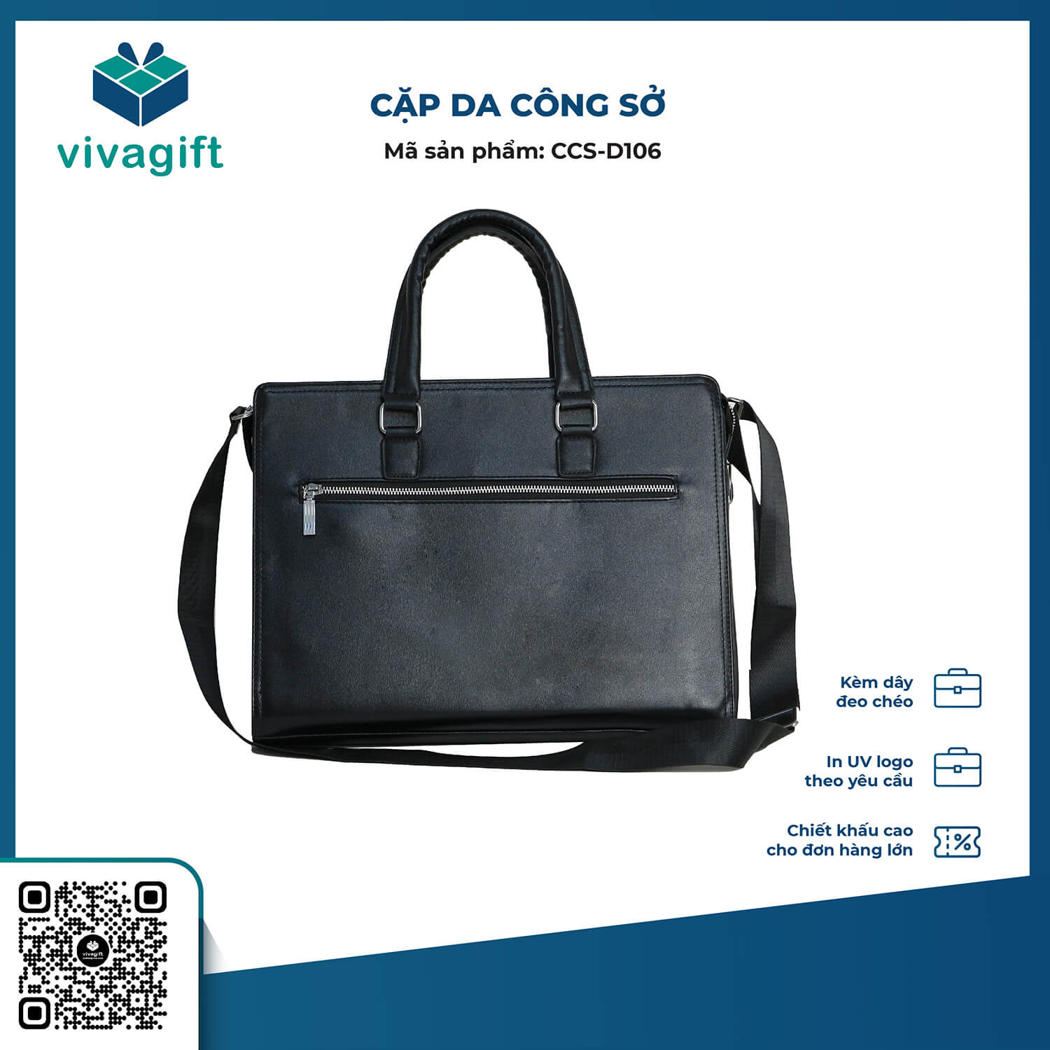 Cặp công sở da CCS-D106 - Quà tặng Viva