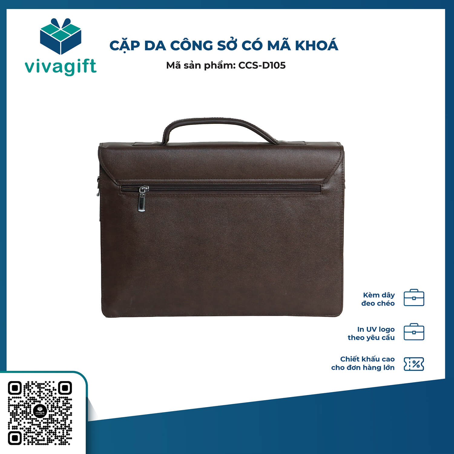 Cặp bằng da công sở CCS-D105 - Quà tặng Viva